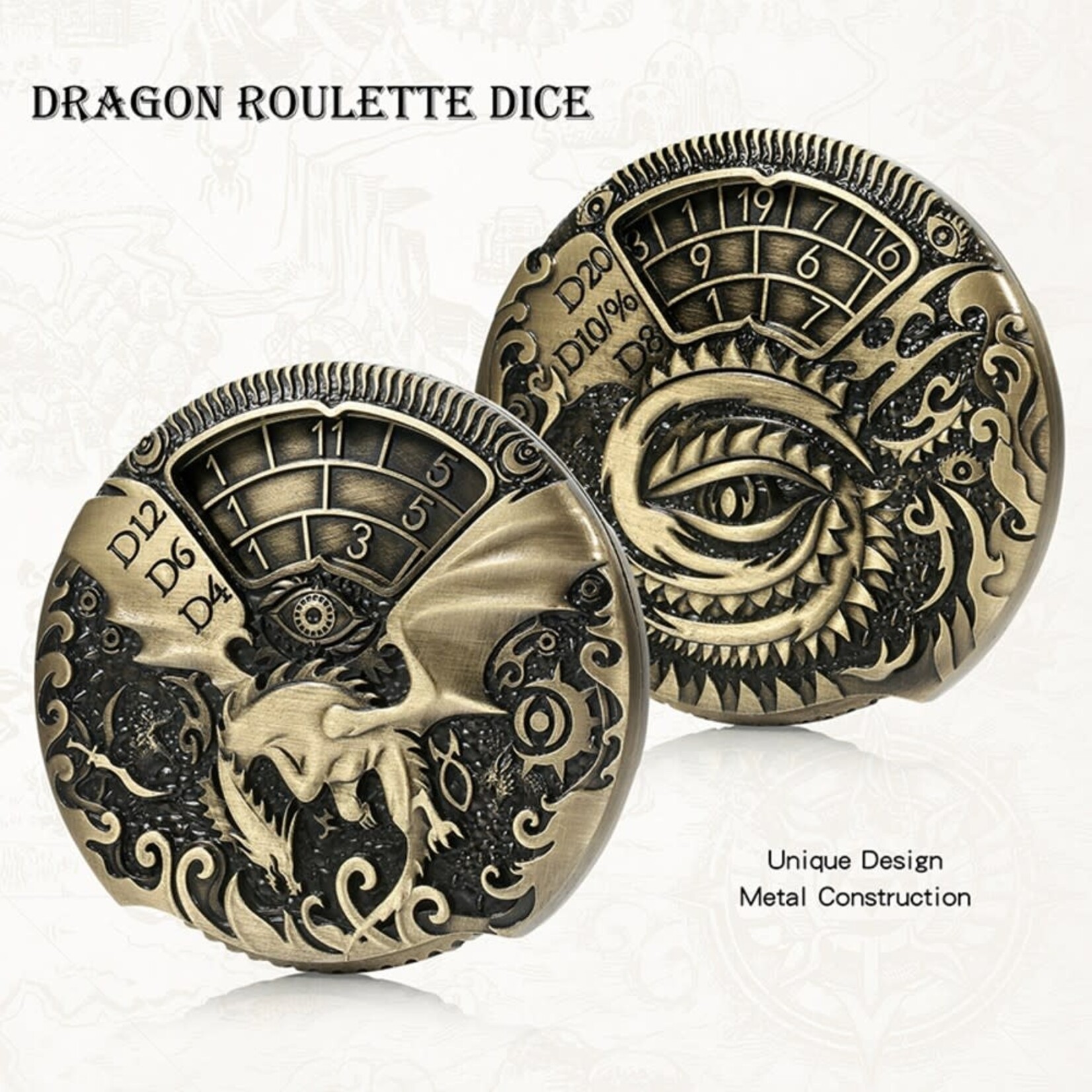 Dice Habit Dragon Roulette Spinner Dice Bronze