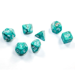 Chessex Chessex Mini Marble Oxi-Copper w/ White Polyhedral 7 Die Set