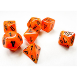 Chessex Chessex Mini Vortex Orange w/ Black Polyhedral 7 Die Set