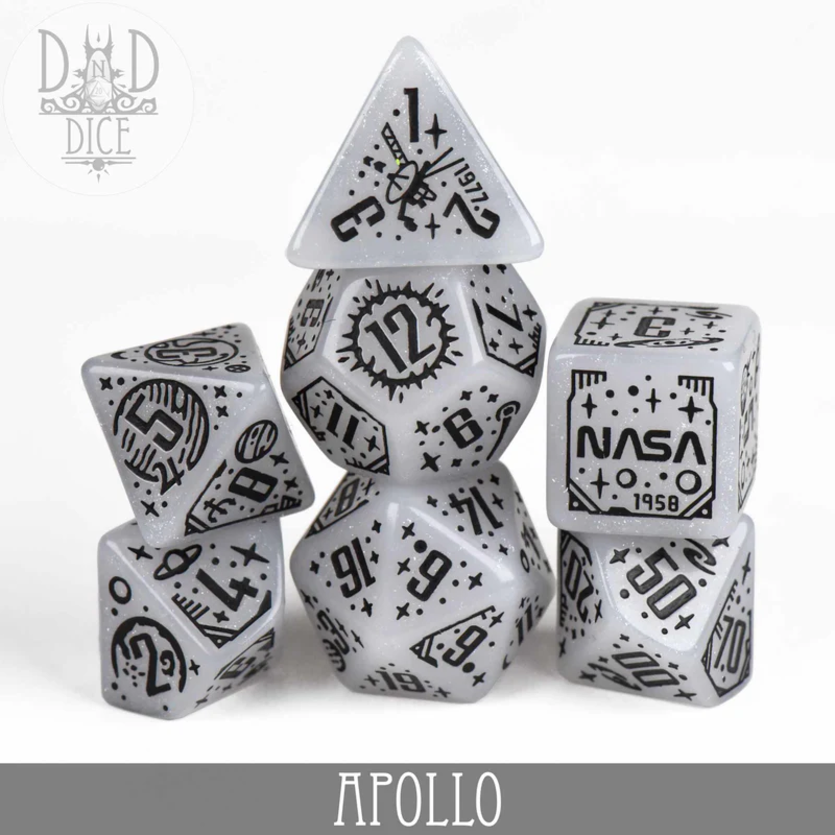 DND Dice DND Dice Space Dice Apollo Polyhedral 7 die set