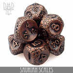 DND Dice DND Dice Saurian Scales Metal Polyhedral 7 die set