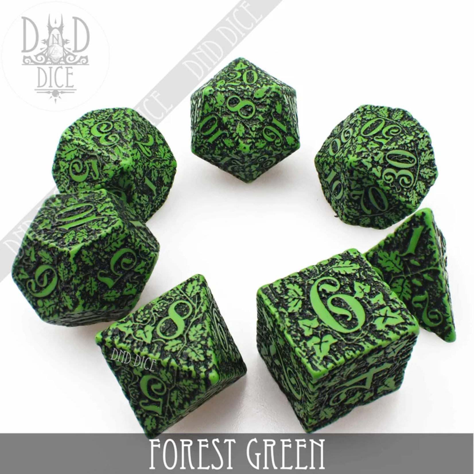 DND Dice DND Dice Forest Jungle Green Polyhedral 7 die set
