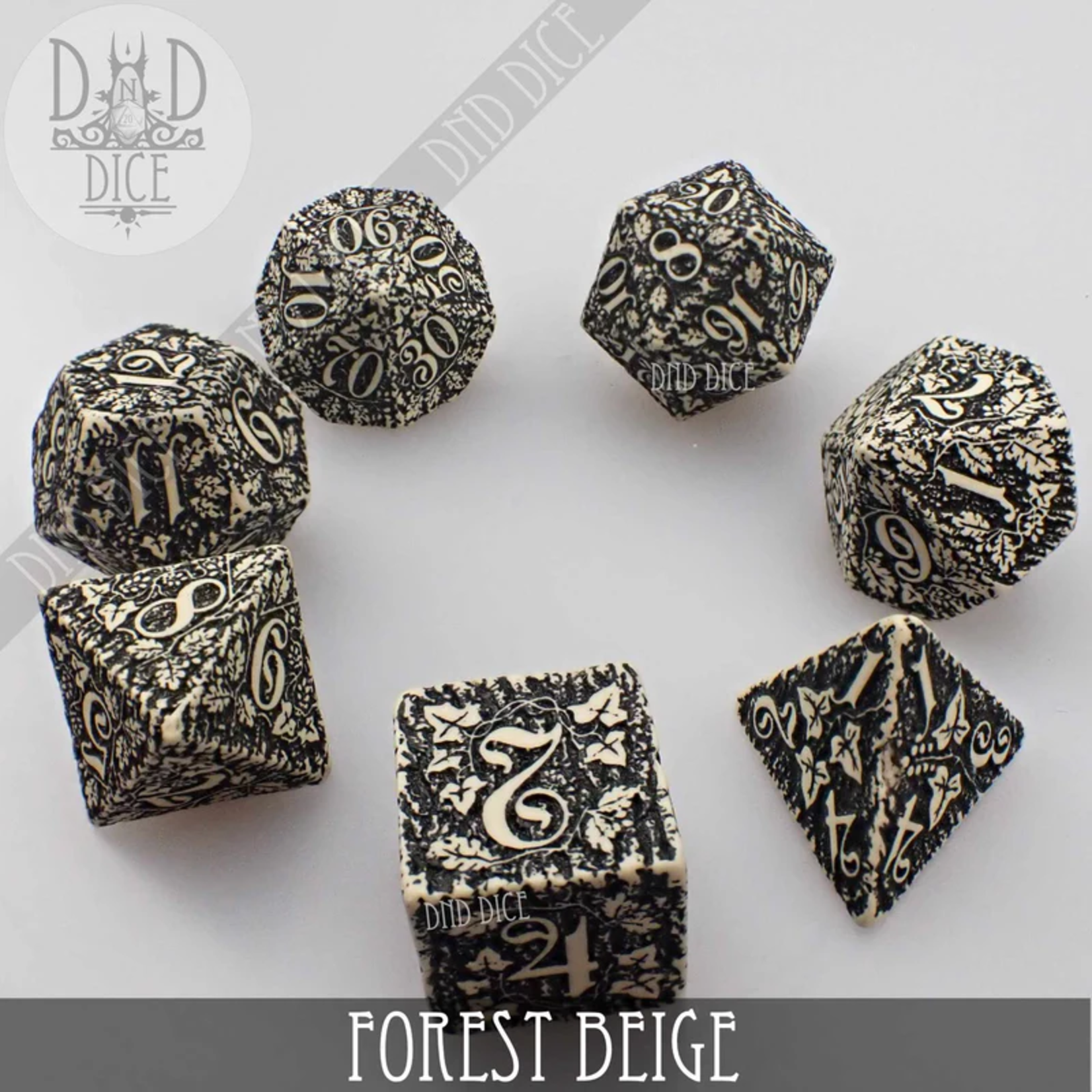 DND Dice DND Dice Forest Savannah Beige Polyhedral 7 die set