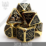 DND Dice DND Dice Super Villain Metal Polyhedral 7 die set