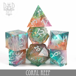 DND Dice DND Dice Handmade Coral Reef Polyhedral 7 die set