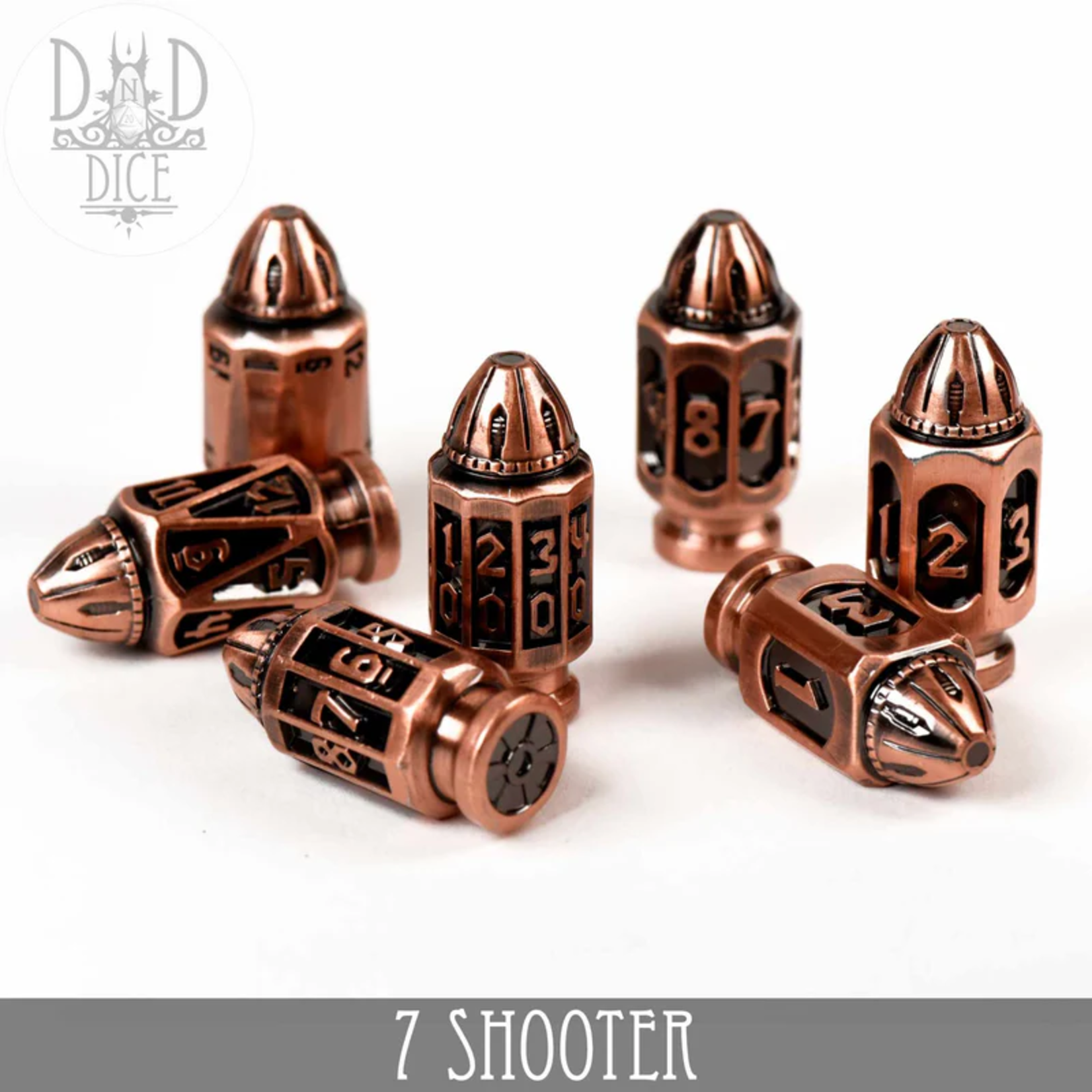DND Dice DND Dice 7 Shooter Copper Polyhedral 7 die set