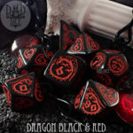 DND Dice DND Dice Dragon Onyx Black and Red Polyhedral 7 die set