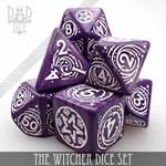 DND Dice DND Dice The Witcher Dice and Coin Yennefer Polyhedral 7 die set Lilac and Gooseberries
