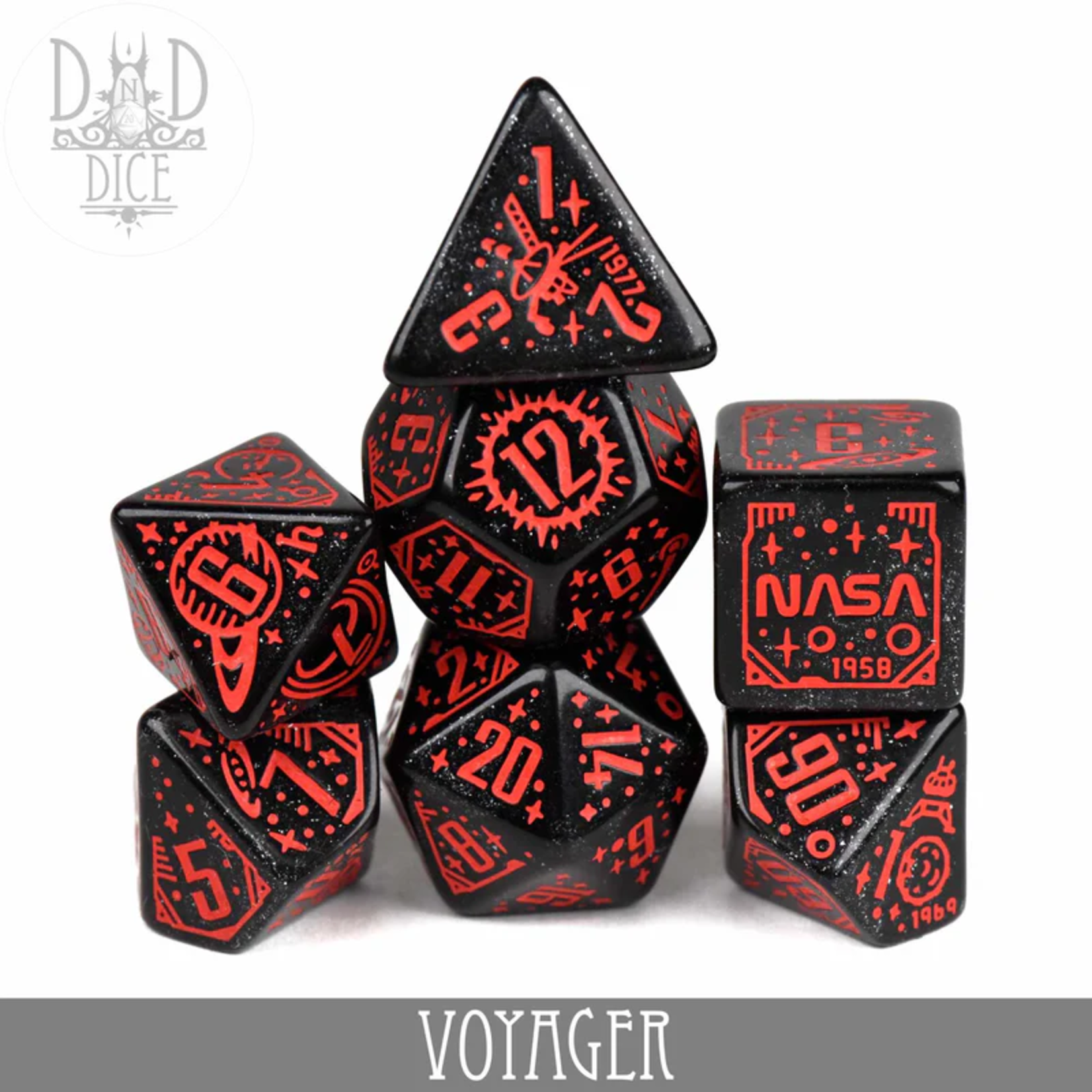 DND Dice DND Dice Space Dice Voyager Polyhedral 7 die set