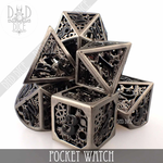 DND Dice DND Dice Pocket Watch Metal Polyhedral 7 die set