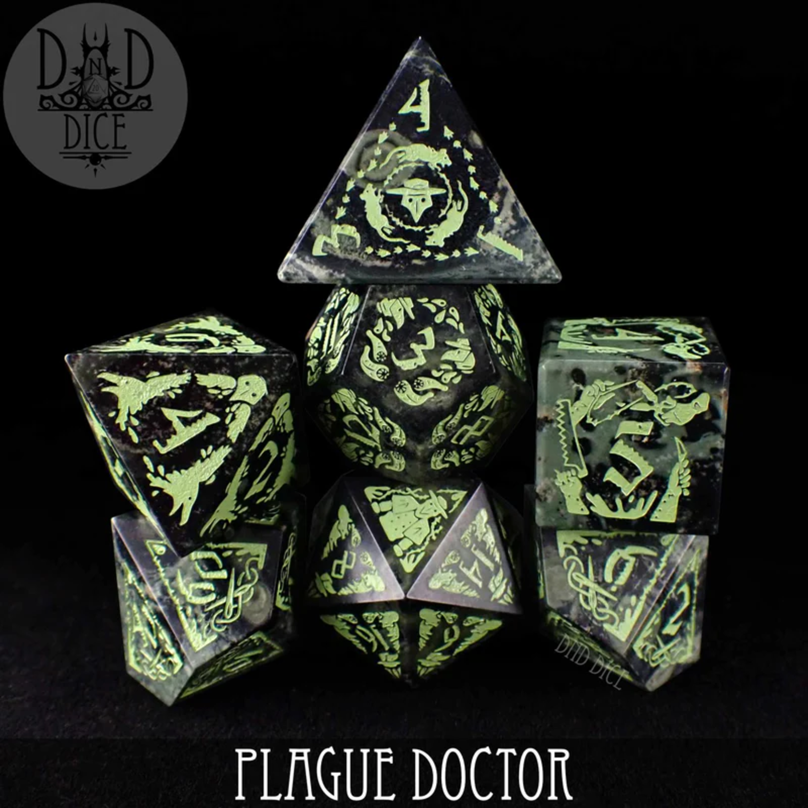 DND Dice DND Dice Plague Doctor Gemstone Polyhedral 7 die set