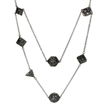 HYMGHO Dragon's Eye 7-die Necklace Gunmetal with Purple Gems