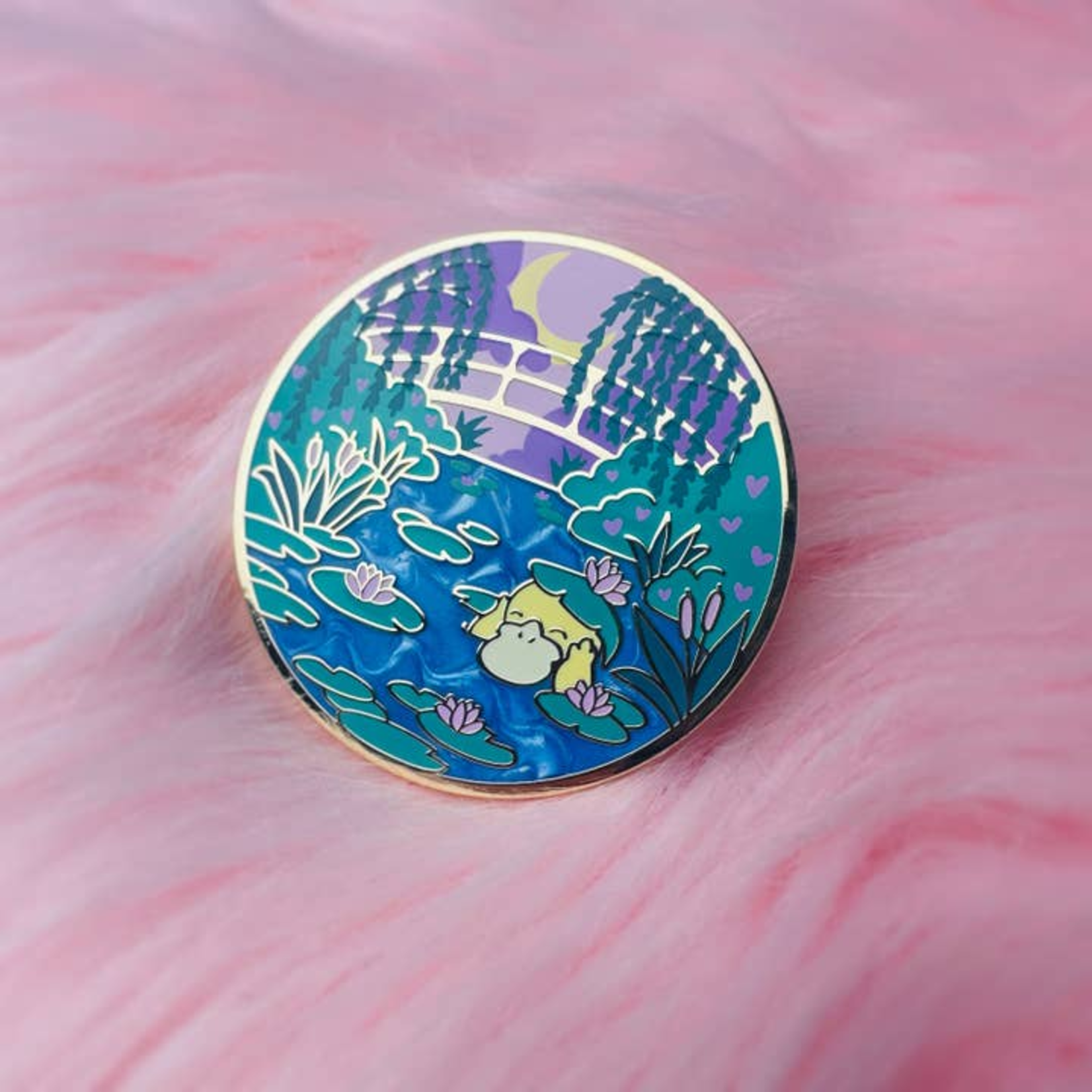 Bulbalana Psyduck Monet Water Lilies Enamel Pin