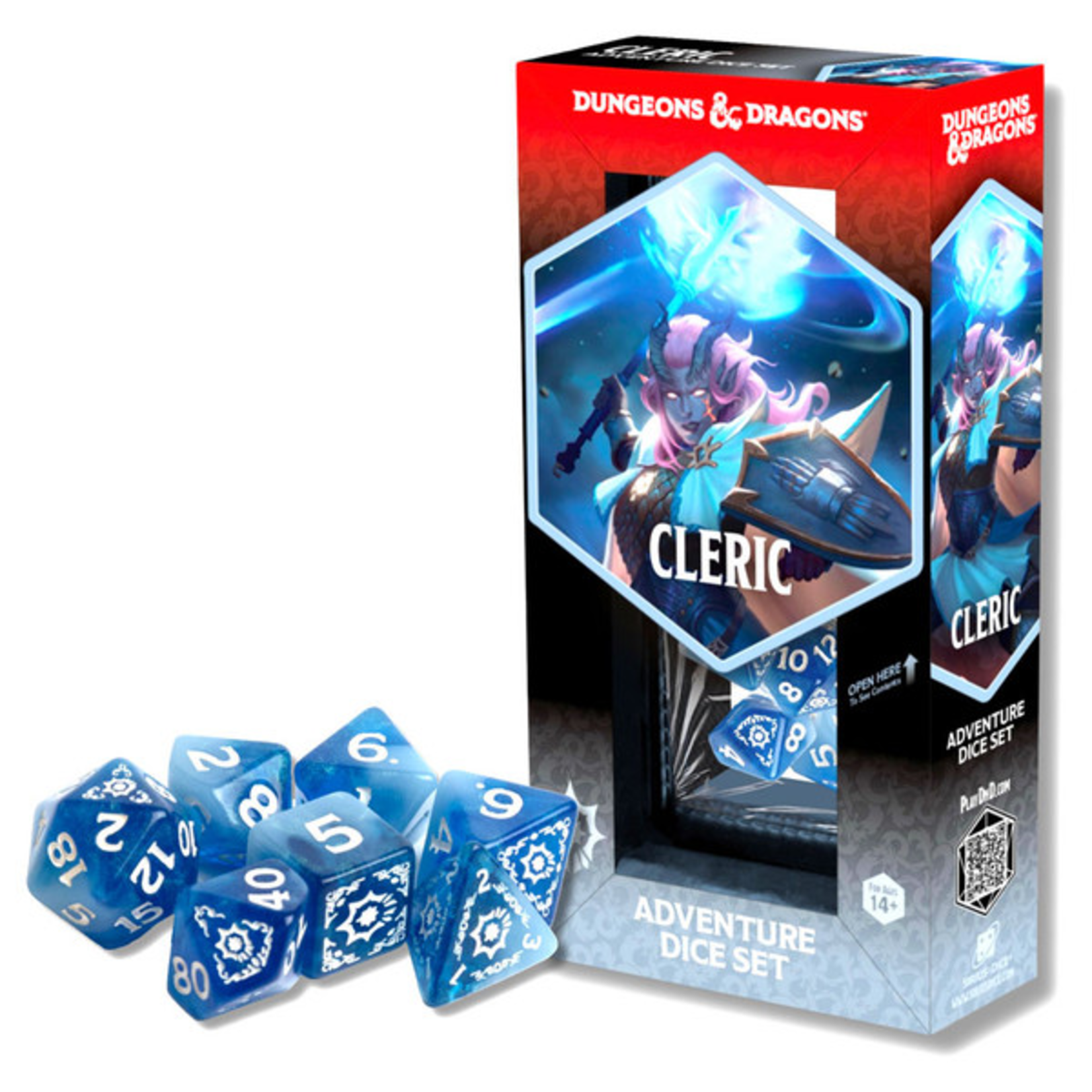 Sirius Dice Dungeons and Dragons Adventure Dice Set Cleric Blue and White