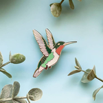 Alum and Ink Ruby-Throated Hummingbird Enamel Pin