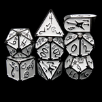 Dice Envy Dice Envy Radio Edit White w/ Black Metal Polyhedral 7 die set