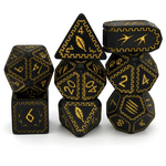 Dice Envy Dice Envy Avian Ferocity Black w/ Gold Metal Polyhedral 7 die set