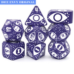 Dice Envy Dice Envy Cruel Observer Purple w/ White Metal Polyhedral 7 die set