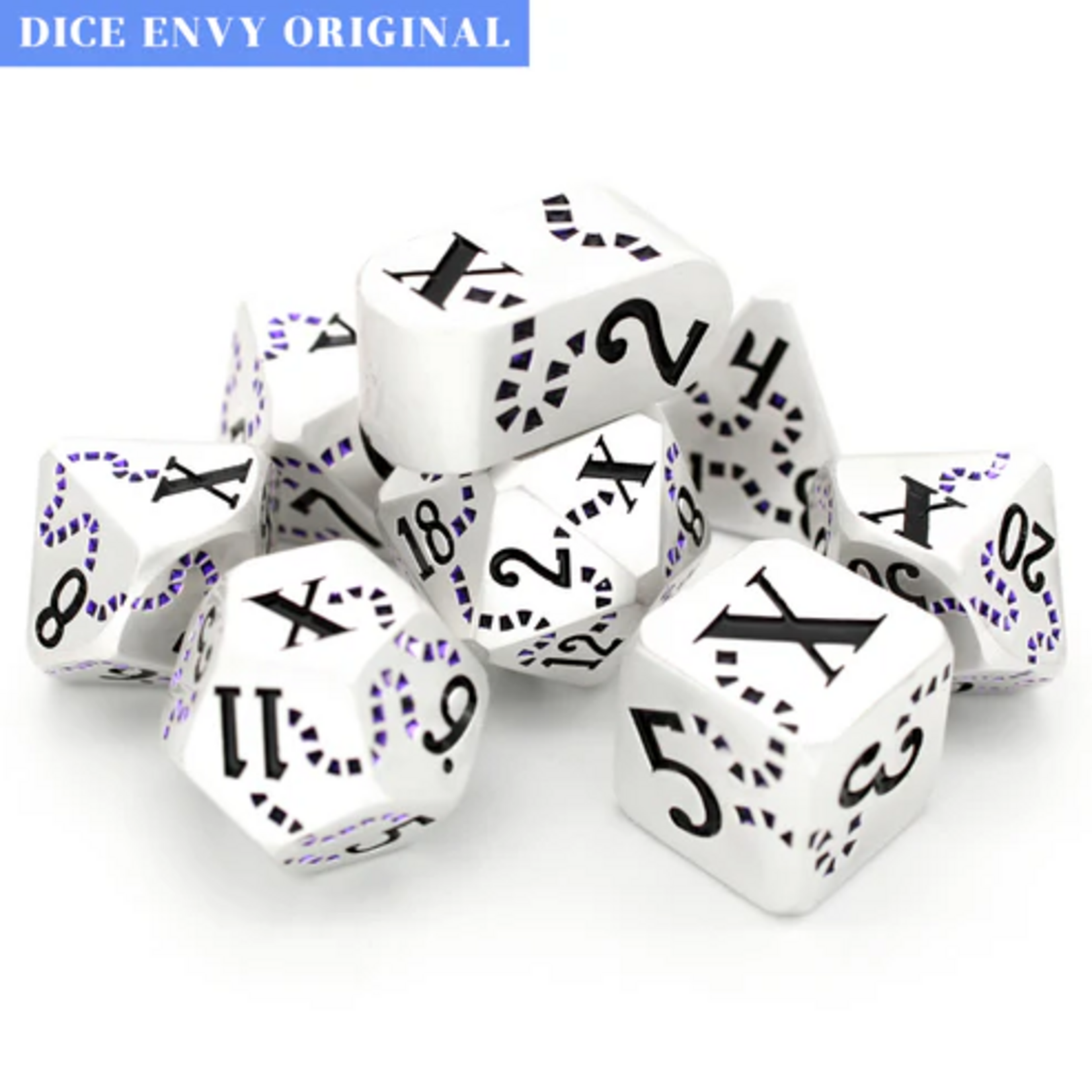 Dice Envy Dice Envy Last Breath Silver w/ Black Metal Polyhedral 7 die set