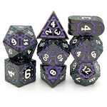 Dice Envy Dice Envy Armored Artificer Blue and Purple w/ White Metal Polyhedral 7 die set