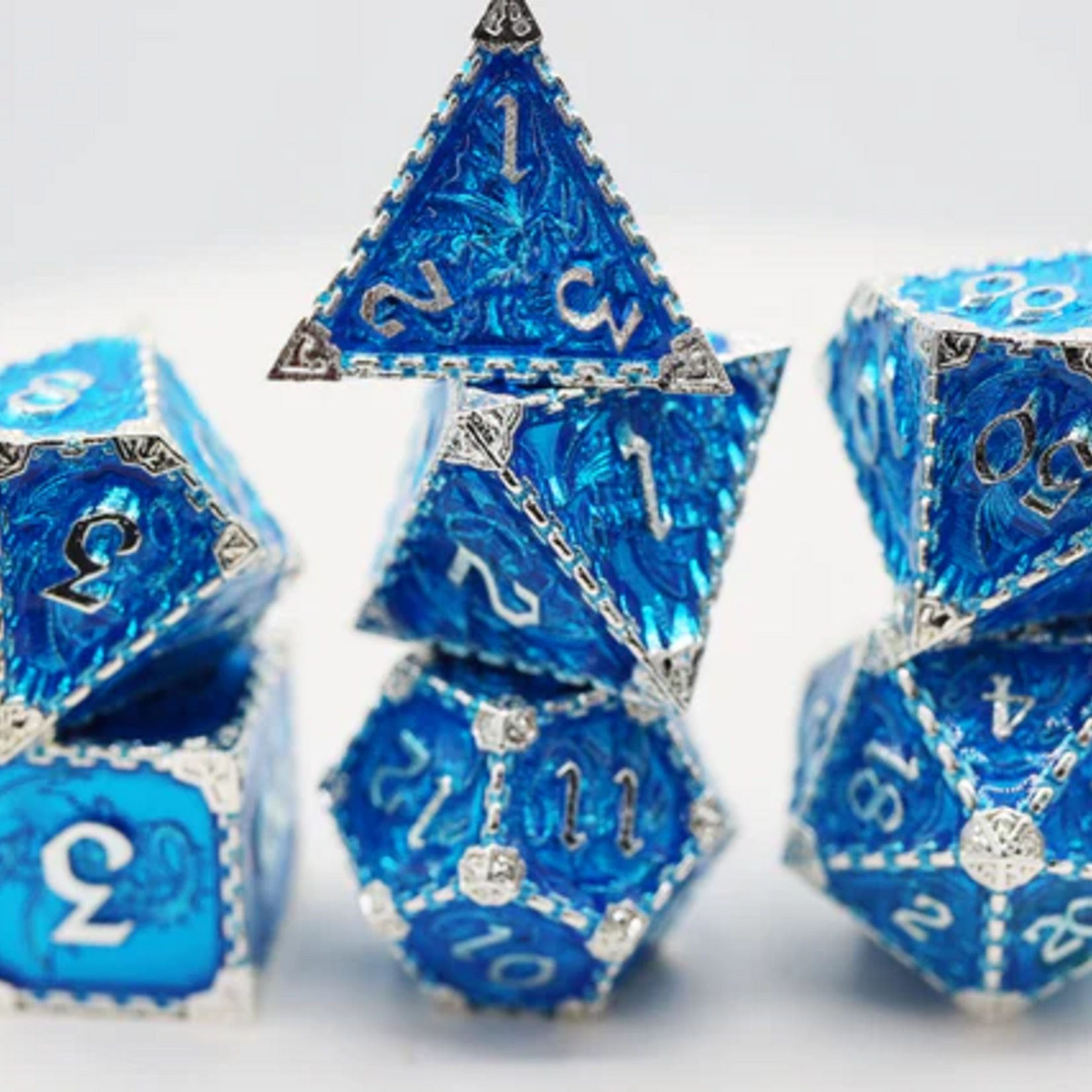 Foam Brain Games Chained Dragon Oceanus Metal 7 die set