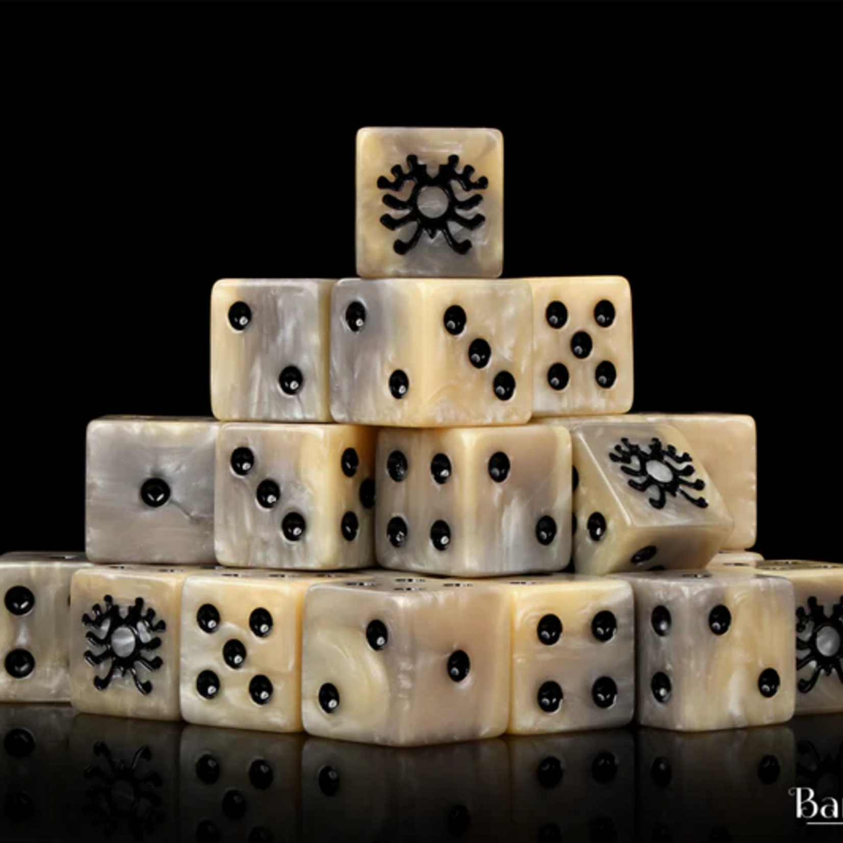 Baron of Dice Baron of Dice Skeleton Rune Square Corner d6 25 ct