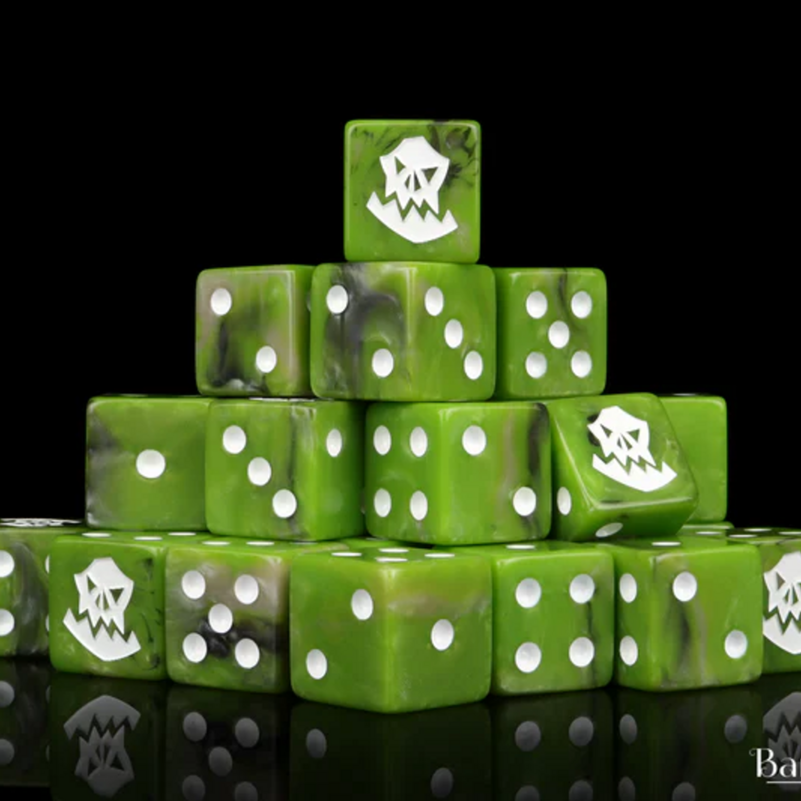 Baron of Dice Baron of Dice Orc Dice White Square Corner d6 25 ct