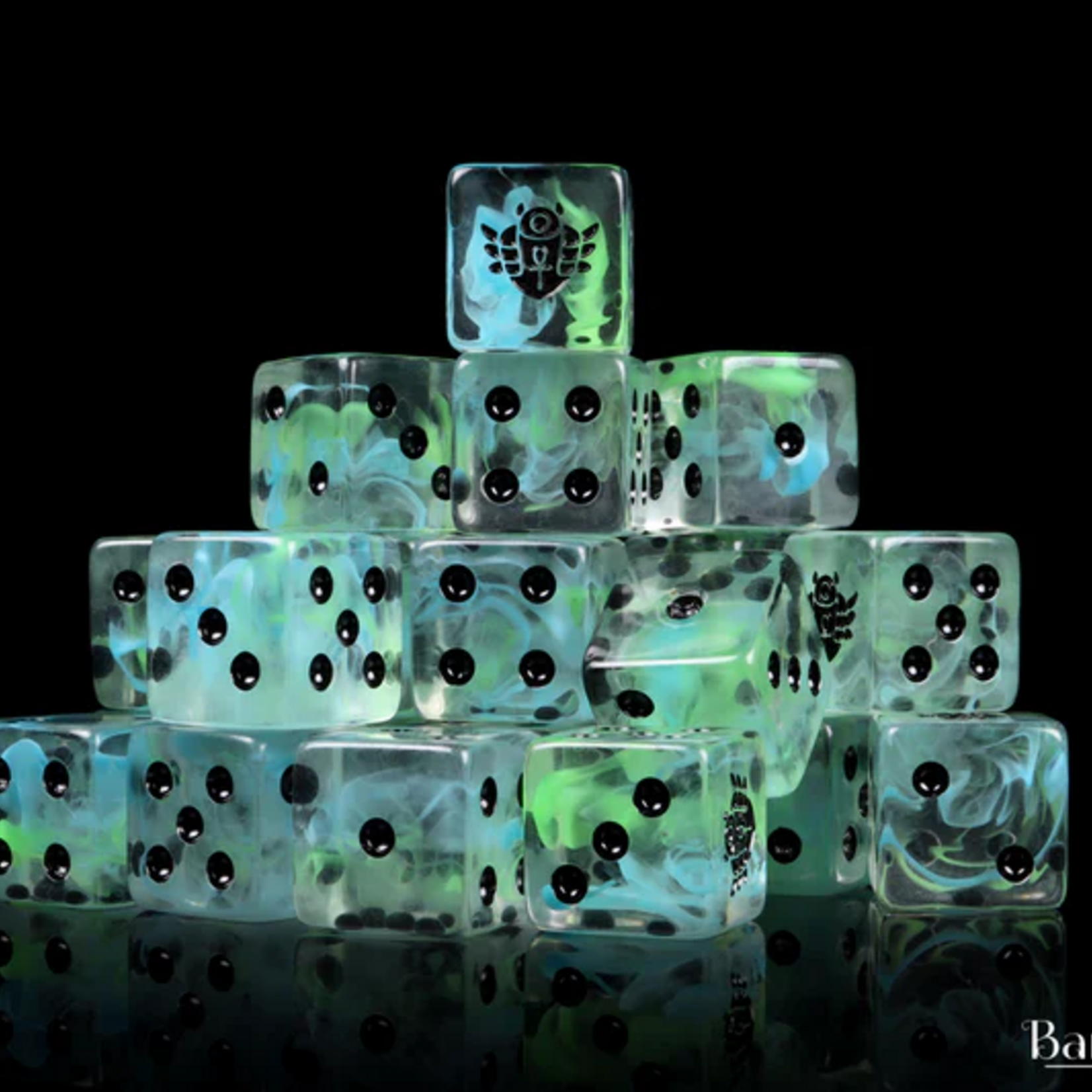 Baron of Dice Baron of Dice Day of the Dead Dice Scarab Square Corner d6 25 ct