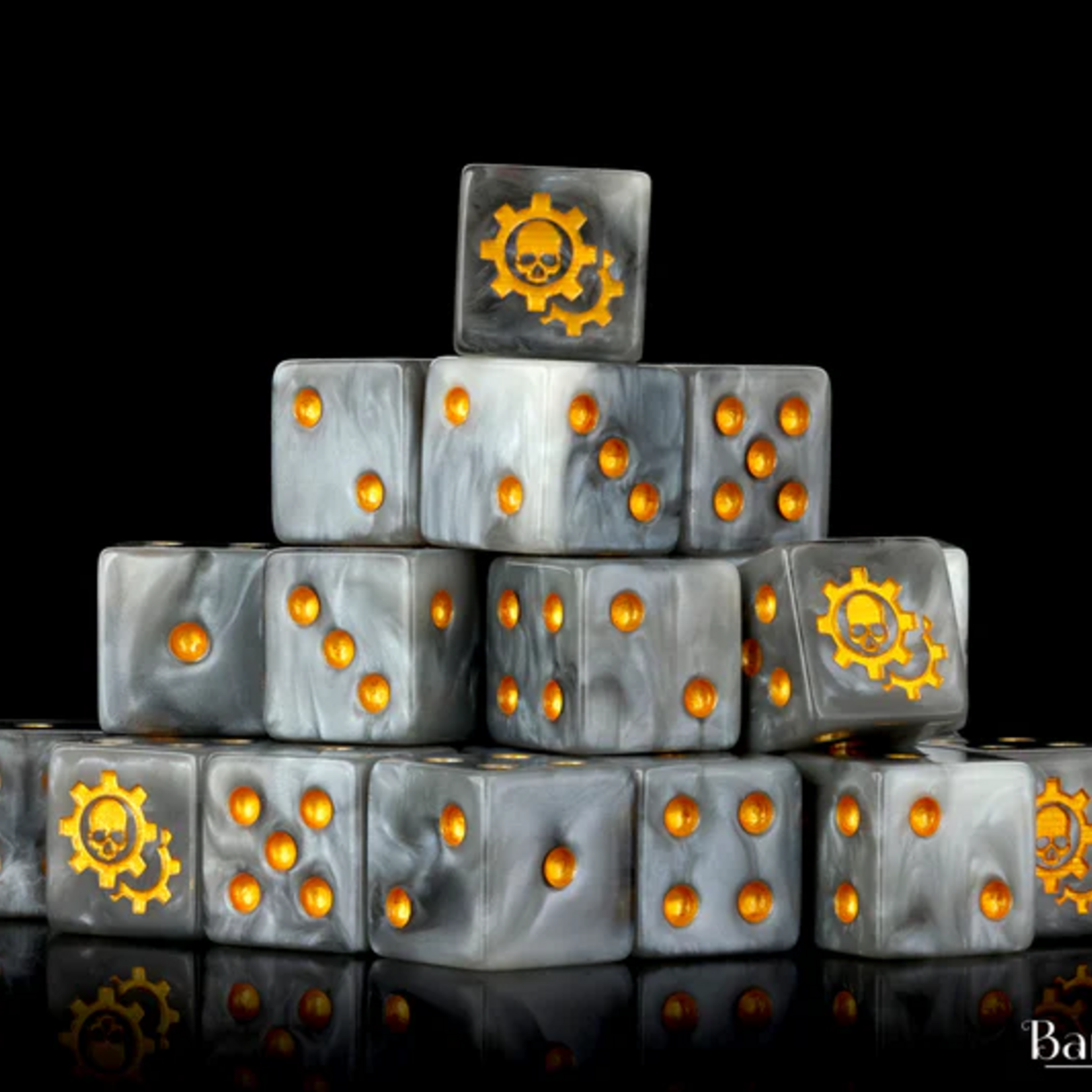 Baron of Dice Baron of Dice Golden Cog Dice Square Corner d6 25 ct