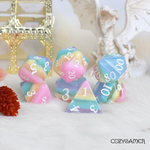 Fennek and Finch Rainbow Candy Pastel Shimmer Polyhedral 7 die set