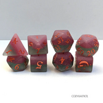 Fennek and Finch Fluorite Purple Green Layered Matte Polyhedral 8 die set