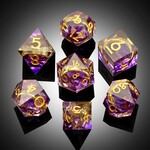 Dice Habit Sharp Edge Rings Purple Polyhedral 7 die set