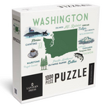 Lantern Press 1000 pc Puzzle Washington Typography and Icons