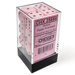 Chessex Chessex Opaque Pastel Pink with Black 16 mm d6 12 die set
