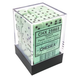 Chessex Chessex Opaque Pastel Green w/ Black 12 mm d6 36 die set