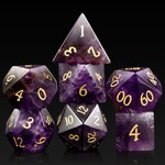 Dice Habit Gemstone Amethyst Natural Polyhedral 7 die set