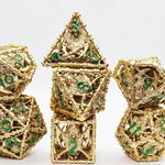 Foam Brain Games Grim Scythe Gold Metal RPG dice 7 die set