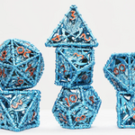 Foam Brain Games Grim Scythe Blue Metal RPG dice 7 die set