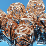 Foam Brain Games Hollow Hearts Copper Metal RPG dice 7 die set