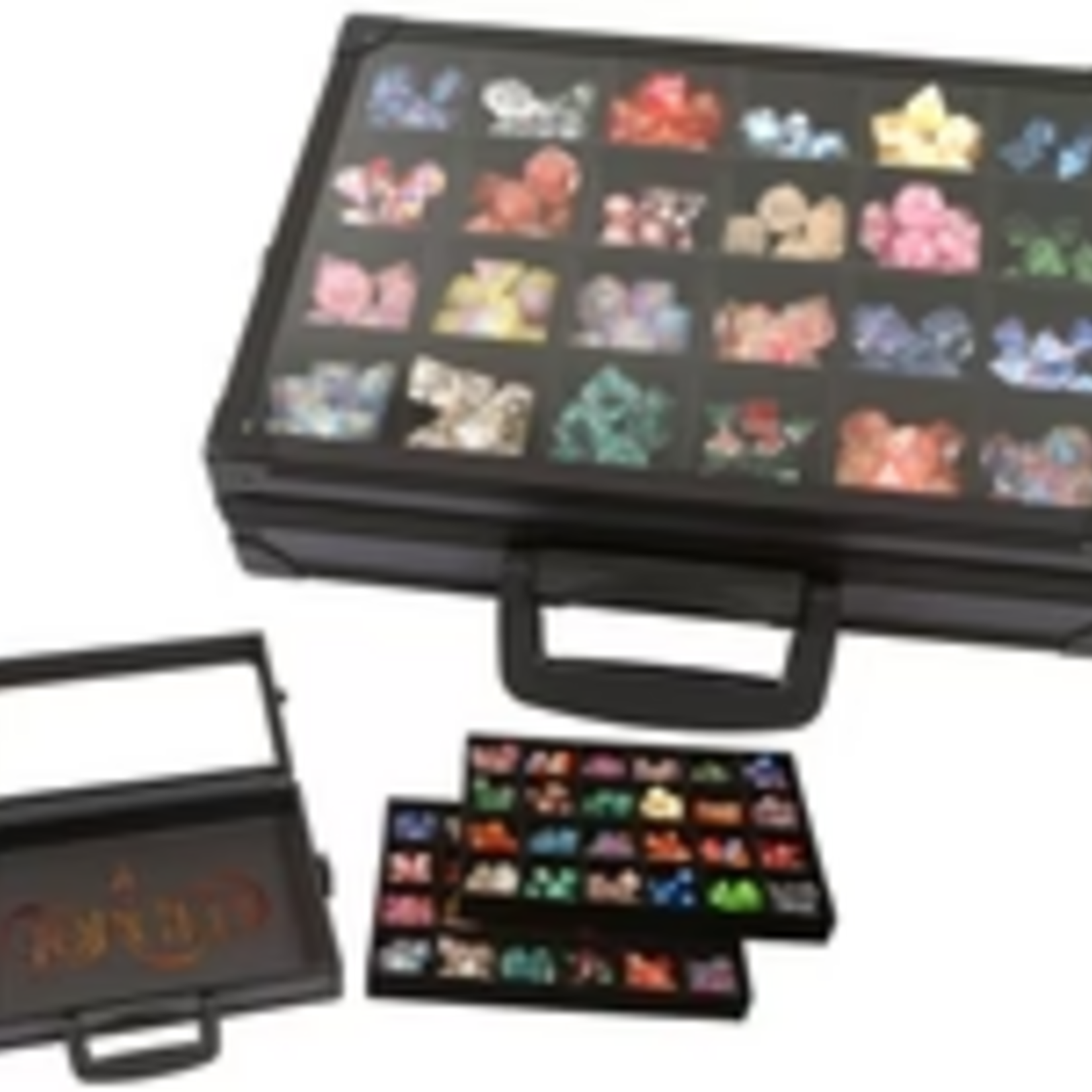 Forged Forged Dice Display Case and Rolling Tray with 2 Removable Divided Dice Trays