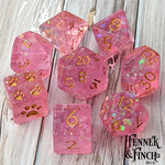 Fennek and Finch Fairy Sparkles Iridescent Clear Pink Polyhedral 8 die set