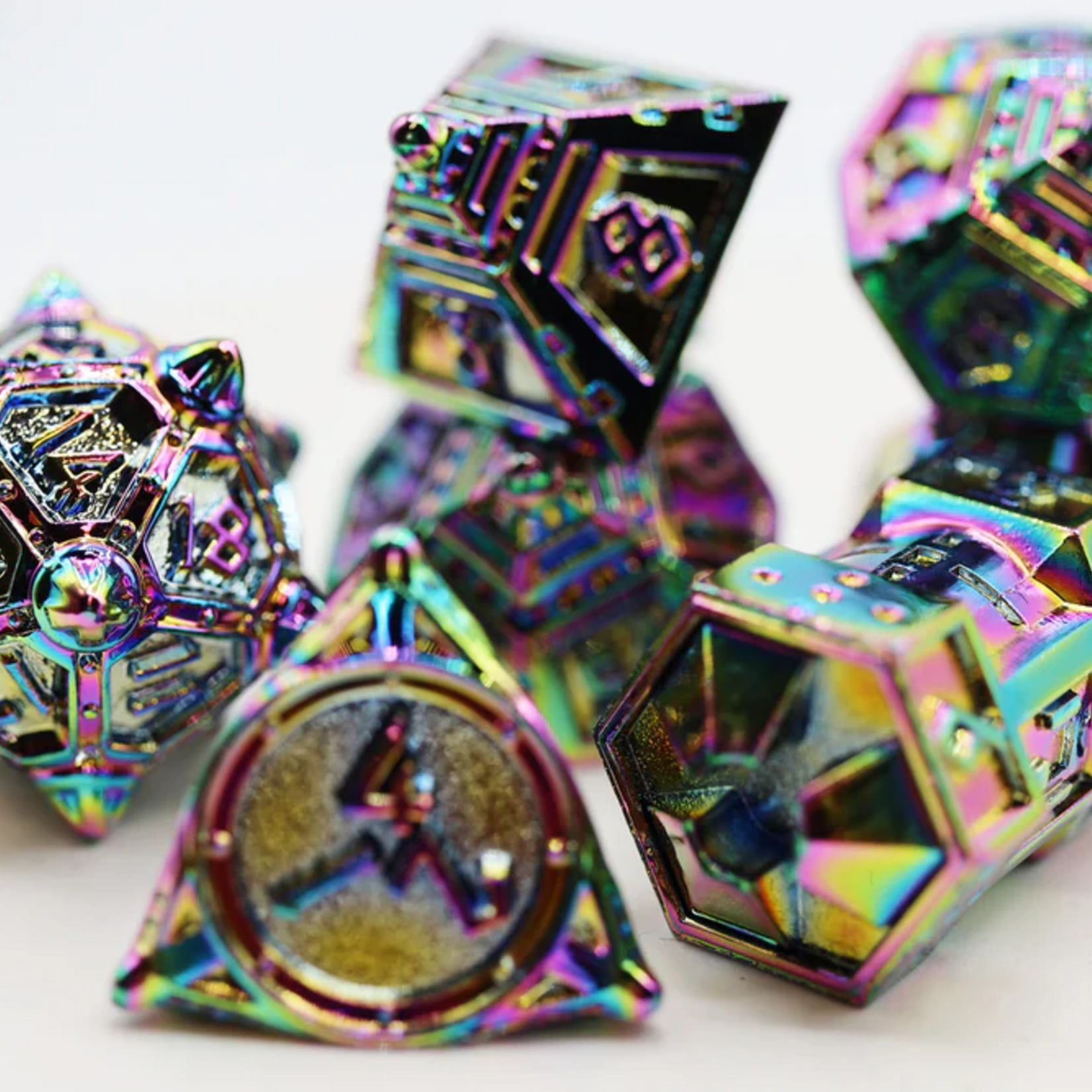 Foam Brain Games Dice 51 Holographic Projection RPG Metal Dice 7 die set