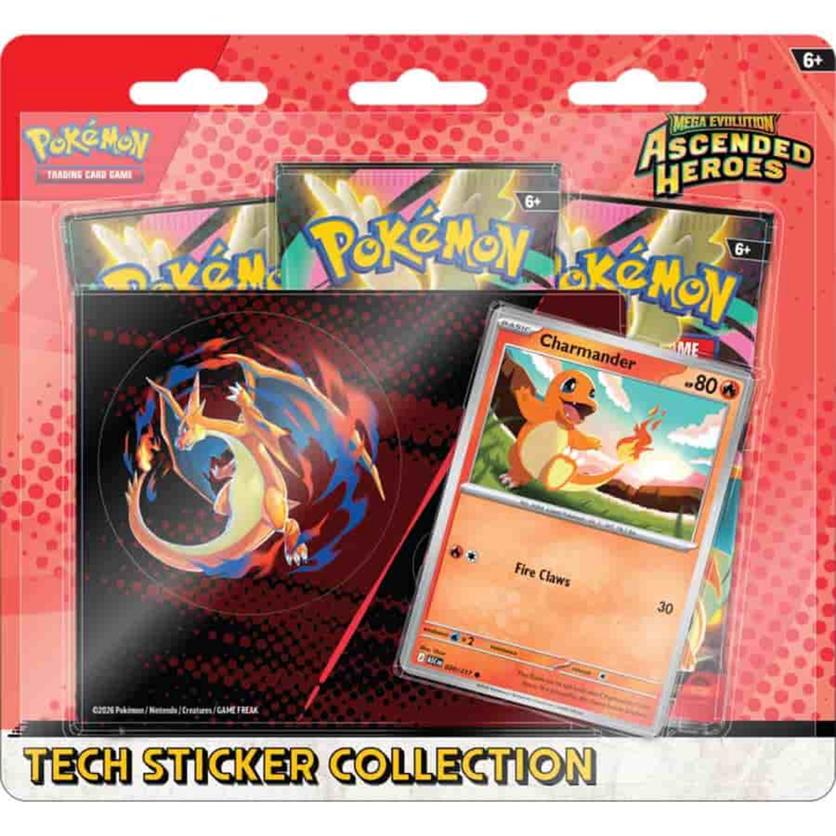 Pokemon Company International Pokemon Mega Evolution Ascended Heroes Tech Sticker Collection Charmander