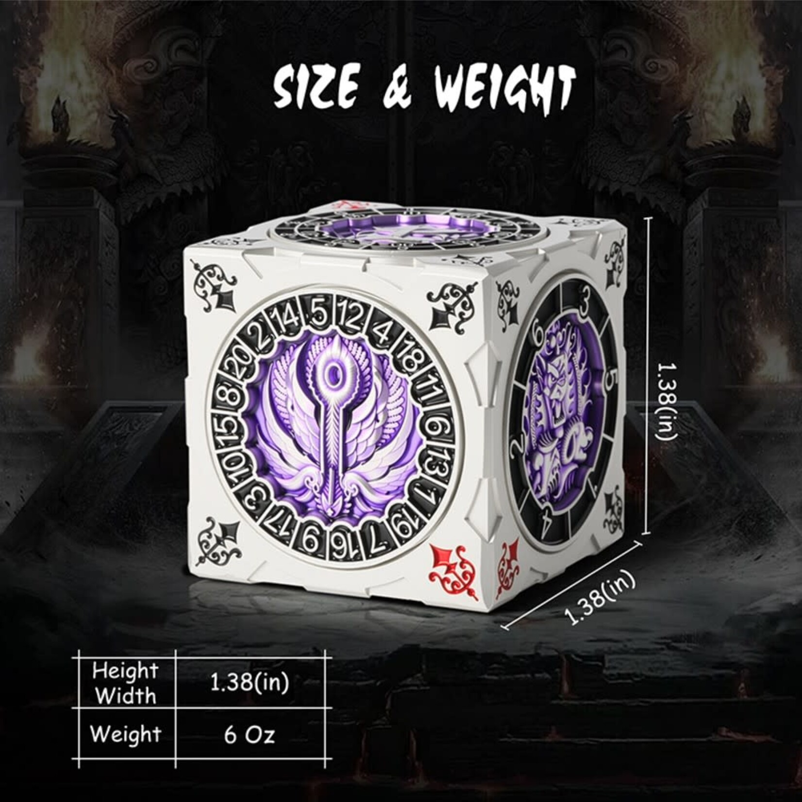 Dice Habit Cube Spinner Dice Purple and Silver