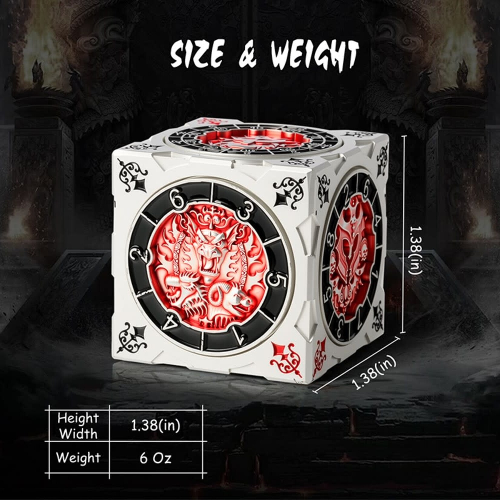 Dice Habit Cube Spinner Dice Red and Silver