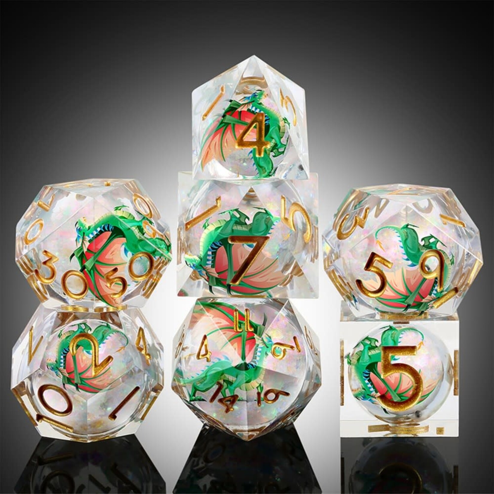 Dice Habit Liquid Core Dragon Percy Polyhedral 7 Die Set