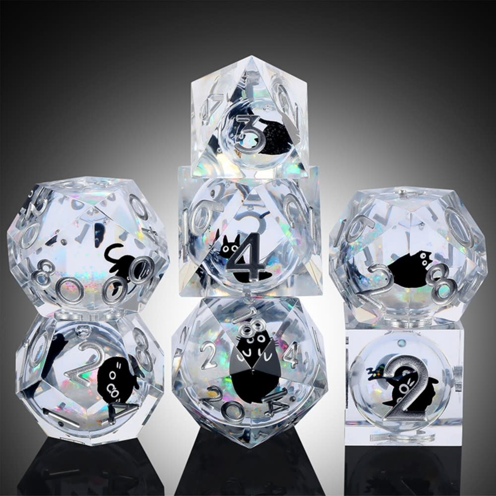 Dice Habit Liquid Core Diamond Kitty Polyhedral 7 Die Set