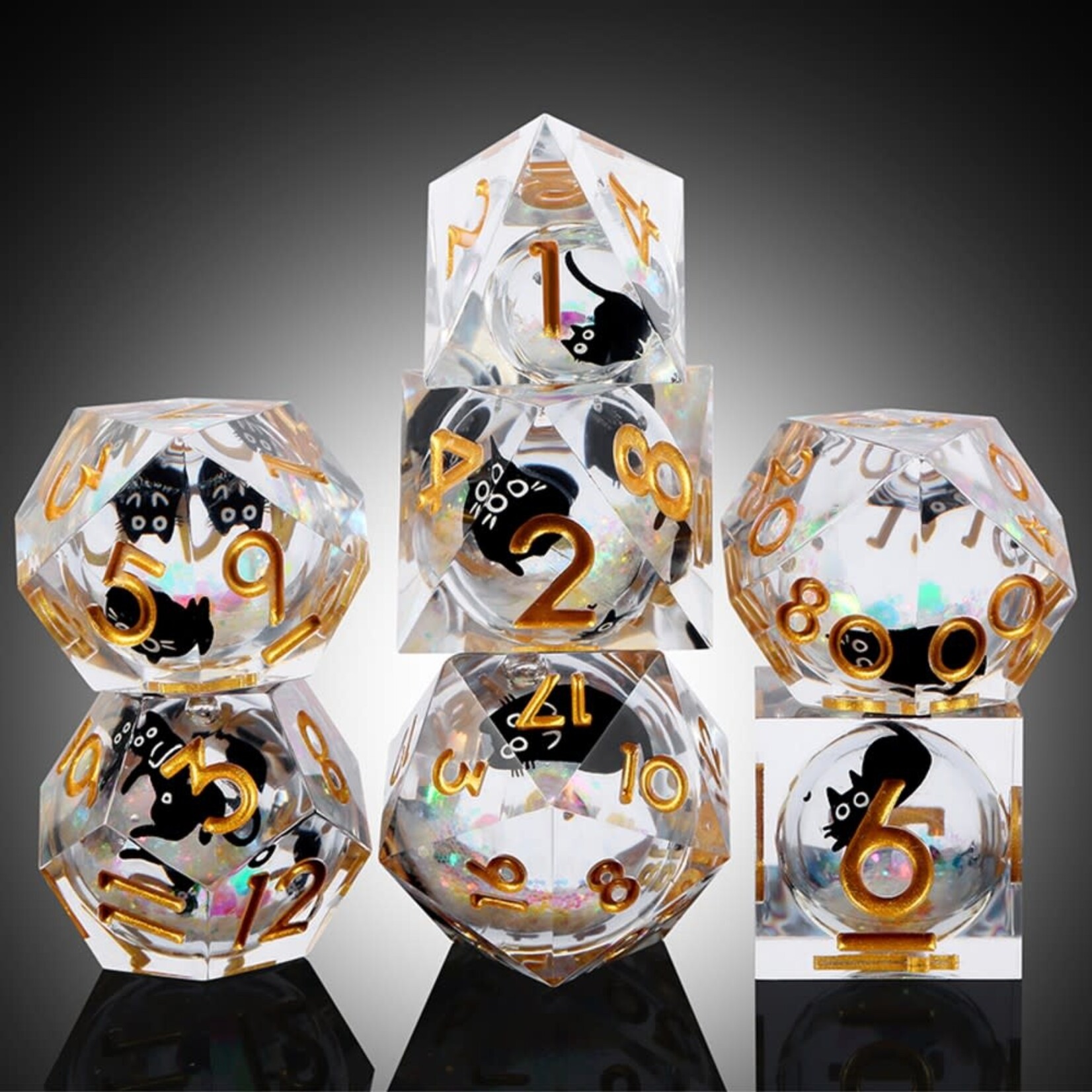 Dice Habit Liquid Core Luxury Kitty Polyhedral 7 Die Set