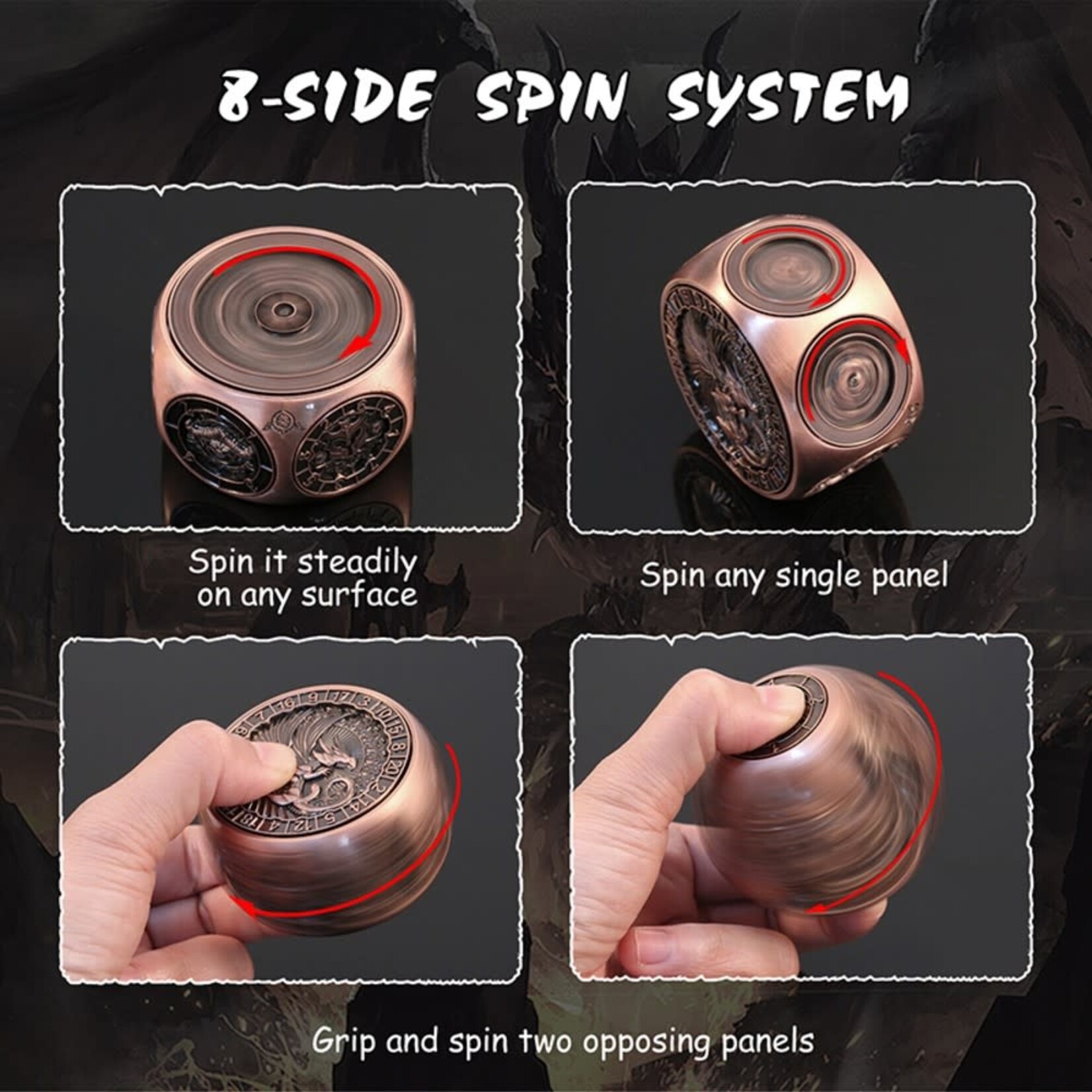 Dice Habit Octagon Spinner Dice Copper