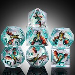 Dice Habit Liquid Core Dragon Drakon Polyhedral 7 Die Set